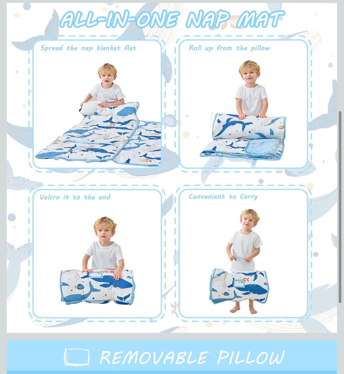 Toddler Nap Mat - Ocean Whale