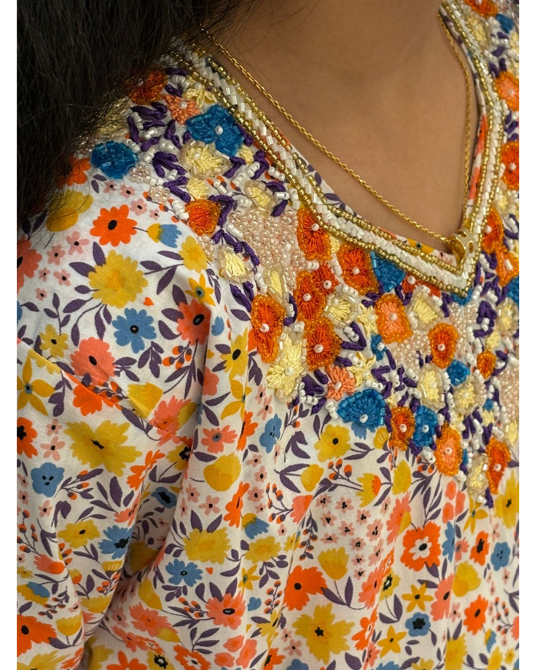 Jalabya - Orange Flowers 20