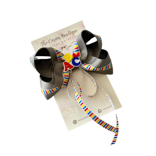 ABC School Bow - Grey