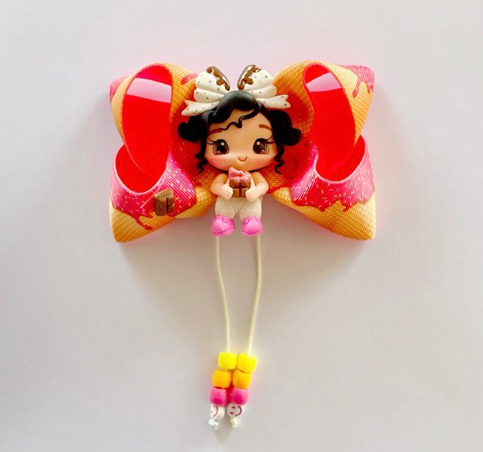 Handmade Hair Bow - Chocolate Girl