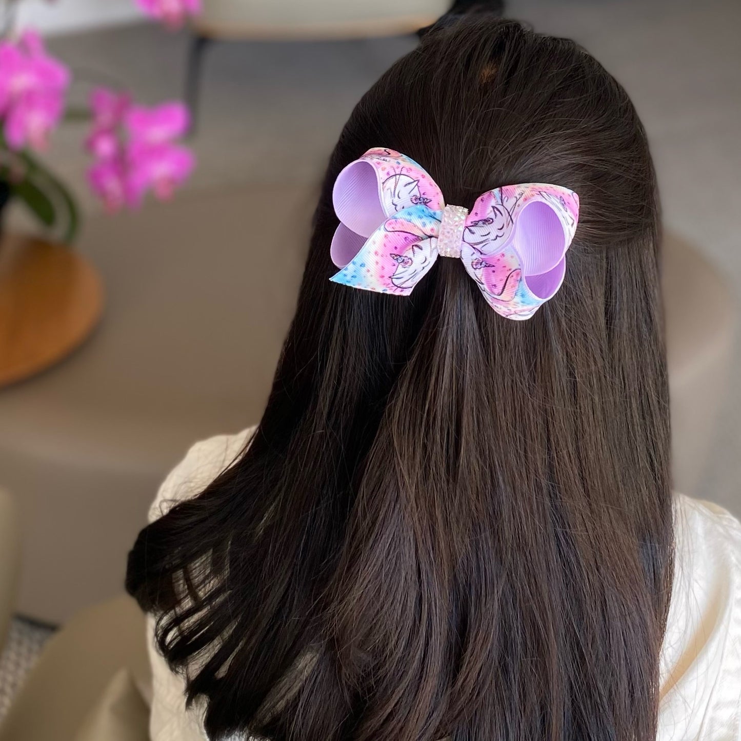 Handmade Hair Bow - Unicorn Cat